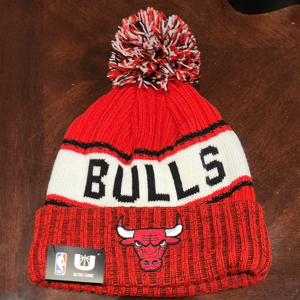 Chicago Bulls NBA Ultra Game Pom Knit Beanie Cap Winter Hat OSFM - NWT Unisex